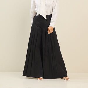 Pleated Ultra Wide Leg Cotton Pants - Able